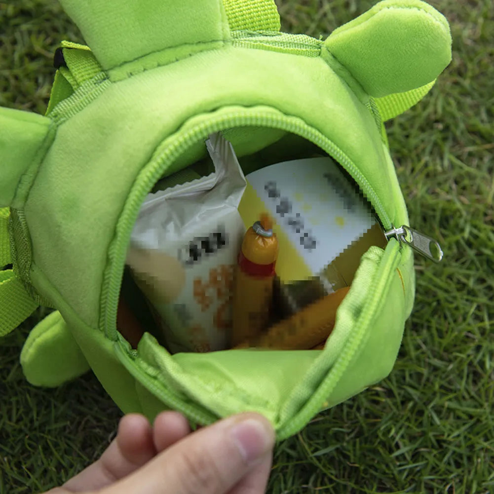 Cartoon turtle shape dog backpack harness with metal zipper and 20 x 18cm storage compartment