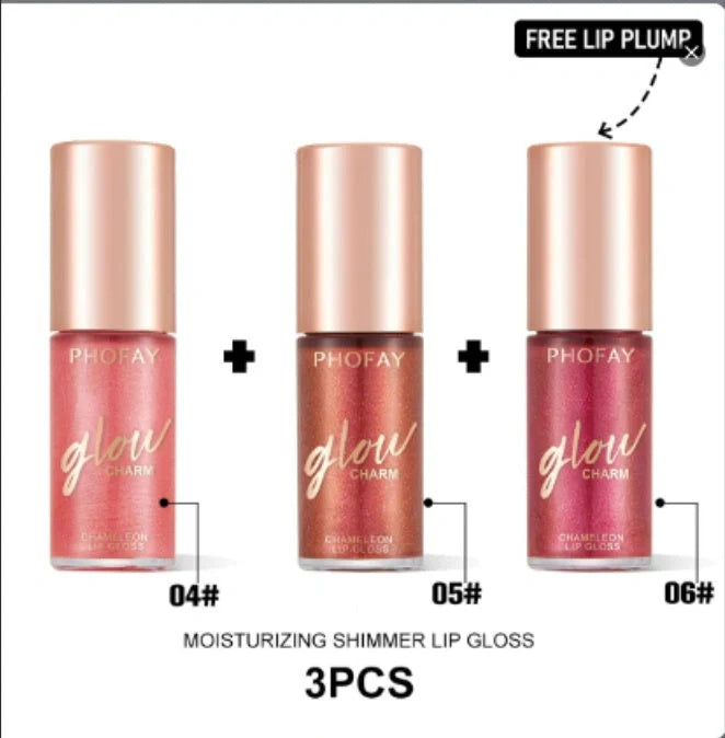 PHOFAY Shimmer Lip Gloss with moisturizing benefits and sparkling finish