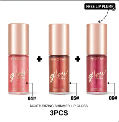 PHOFAY Shimmer Lip Gloss with moisturizing benefits and sparkling finish