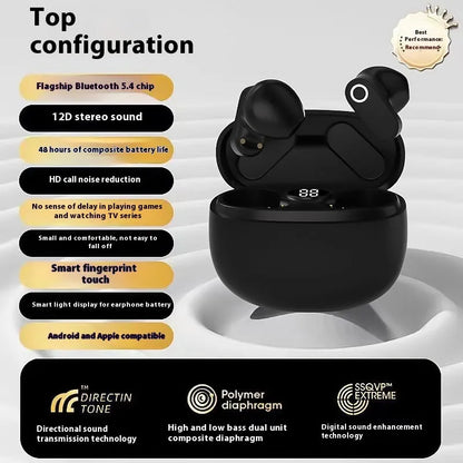 Sports ear hook Bluetooth headset in Black, skin colour, or Violet with 4-8 hour battery, noise reduction, and in-ear plastic design.