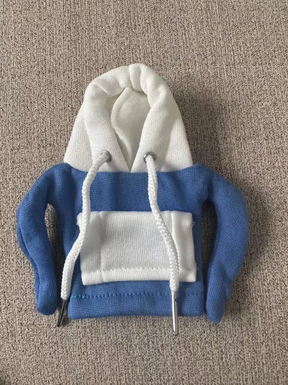 Polyester car gear lever hooded cover in red and white hat design, dimensions 12x13 cm.