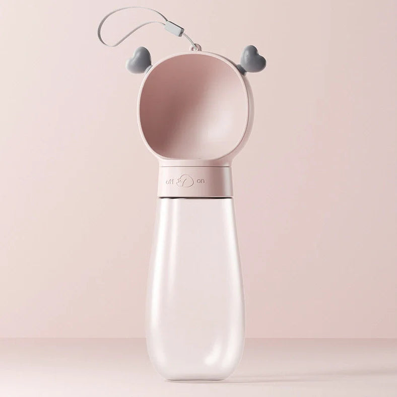 Go Out Water Cup portable dog drinking bottle with wide opening and twist-turn mechanism in cloud white colour