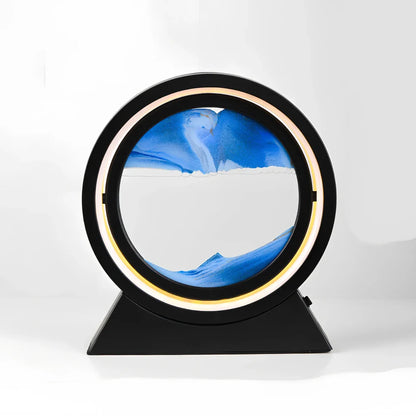 3D dynamic art ornament with quicksand motion effect in blue colour, 24cm height