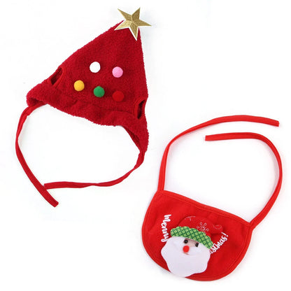 Christmas pet costume with velvet material and elastic antlers for winter warmth