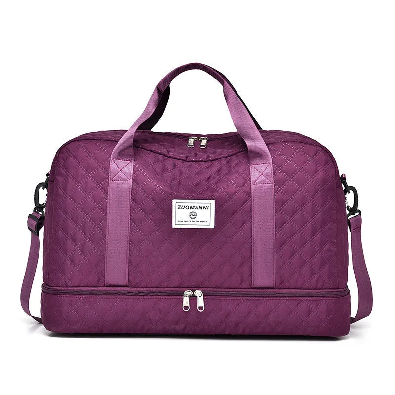 Oxford cloth travel bag with 36-55 litre capacity in street trend style with sewing thread details