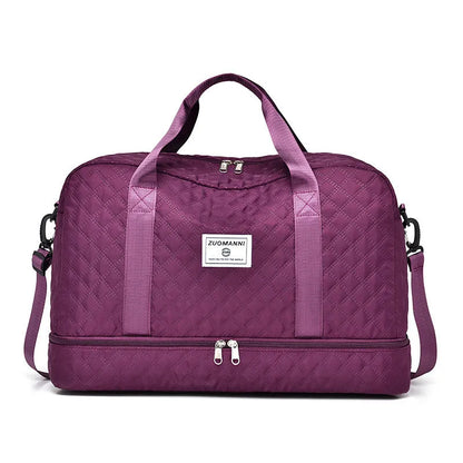 Oxford cloth travel bag with 36-55 litre capacity in street trend style with sewing thread details