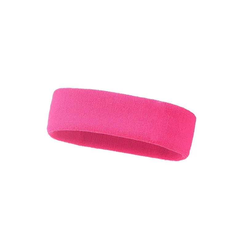 Solid colour elastic widening sports sweatband for fitness and running.