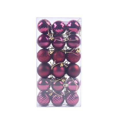 36 Christmas decoration balls in 16 colours with 4cm diameter spherical design