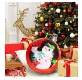 Vibrant, inflatable 60cm Christmas ball decorations in various patterns and colors for indoor and outdoor holiday display