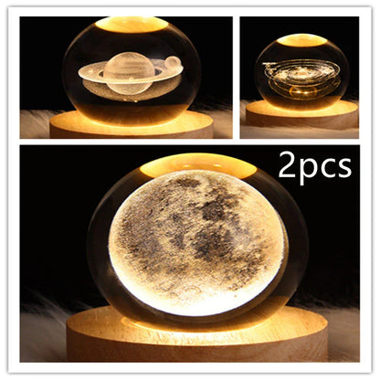 A mesmerizing galaxy-inspired crystal ball lamp with a warm, soothing LED glow.