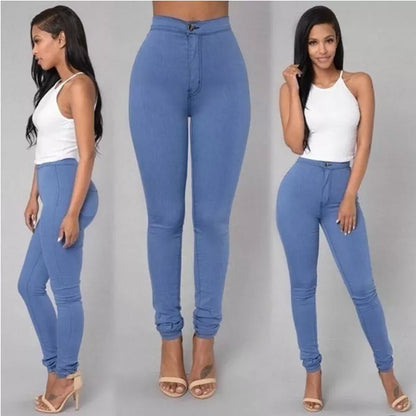 Women's high waist stretch skinny jeans in candy colors