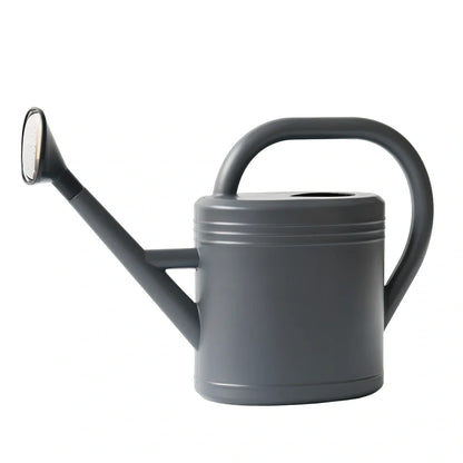 Large blue plastic watering kettle with 10-litre capacity and retro design for garden use