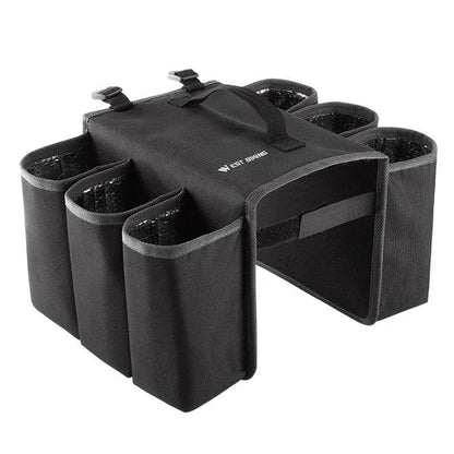 Black and orange bicycle double-sided beverage shelf bag with 2-litre capacity and 600D PVC anti-scratch material