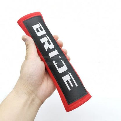 Cotton car seat belt shoulder pad set in black blue red colours with 22.5cm length