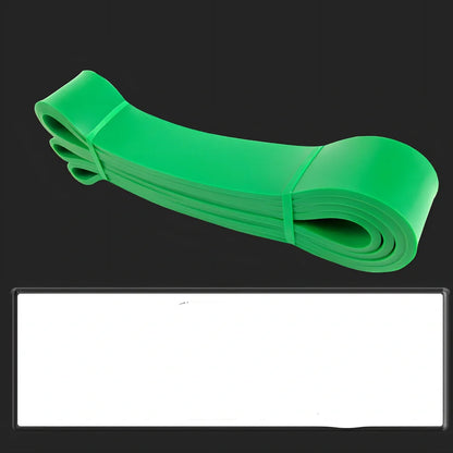 Plastic resistance band showing 2080mm length with width measurement indicators at 12mm, 20mm, 32mm, and 45mm points