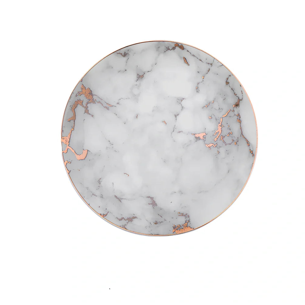 Ceramic Western steak plate with gold accents in 10-inch and 8-inch sizes, multiple colour options