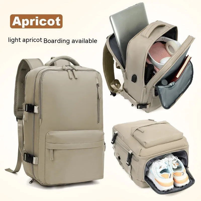 Large capacity waterproof mummy backpack in mint green colour with nylon material and 30-litre storage