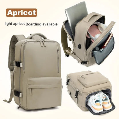 Large capacity waterproof mummy backpack in mint green colour with nylon material and 30-litre storage