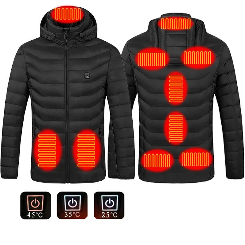 Men's electric heated puffer jacket for winter warmth and style