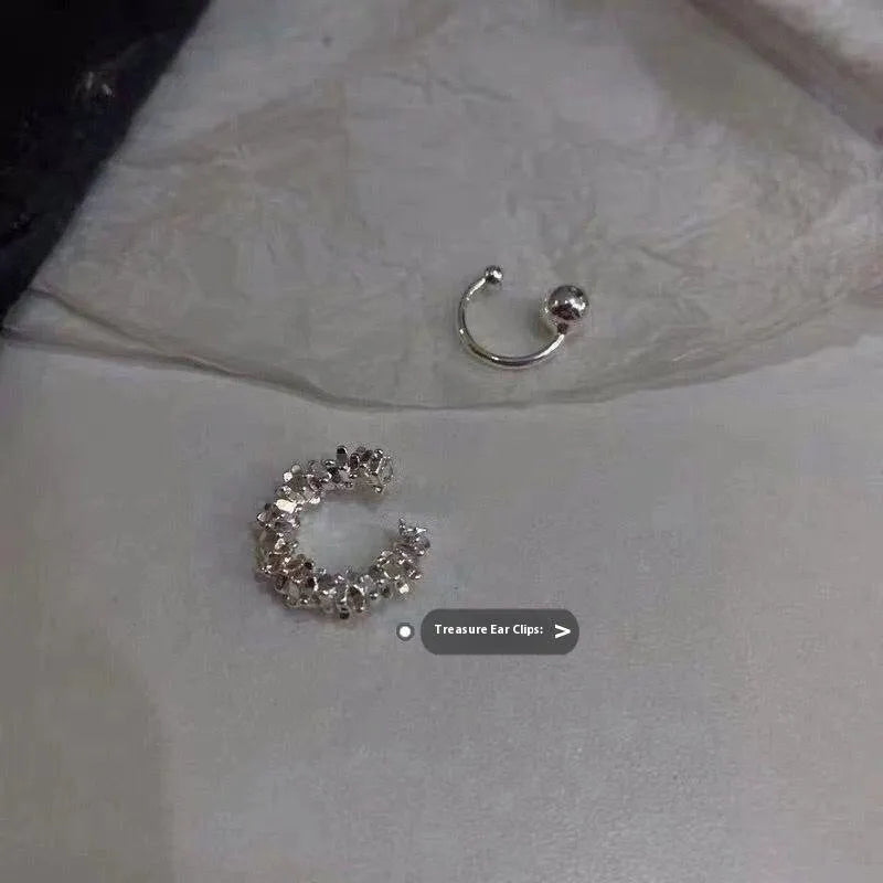 Geometric irregular frosty style ear clip earrings in B4710 colour, made from alloy.