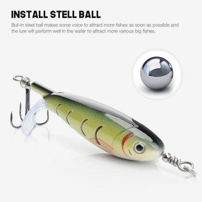 7.5cm road fishing bait showing bionic design with colour variants and 8g weight