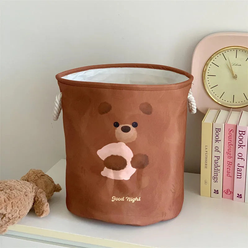 Foldable cotton laundry basket in modern simplicity design with large capacity for bedroom storage