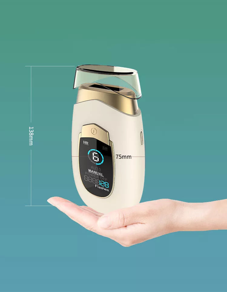 Laser hair removal device for home use in various colors with goggles and power adapter