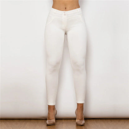 Shascullfites Melody Cotton Shaping Leggings in white, featuring booty lifting design