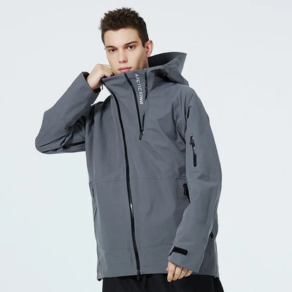 Men's and women's windproof waterproof ski suit in yellow colour for winter sports
