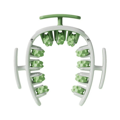 Detachable 11-wheel manual massager in white pink, white green, or green for full body muscle relief