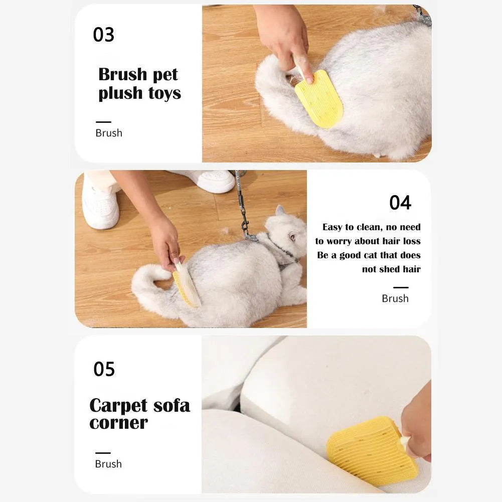 Green ice cream shaped pet grooming brush with soft silicone teeth for cats and dogs