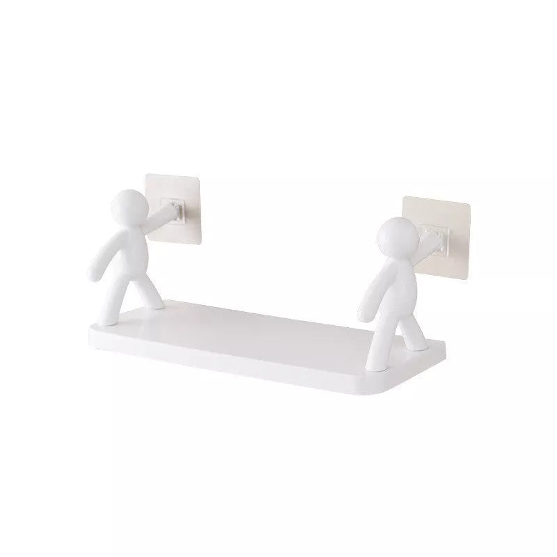 Creative little man doll design wall-mounted shelf for kitchen storage