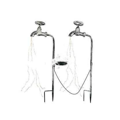Solar-powered garden faucet shower light for outdoor decoration