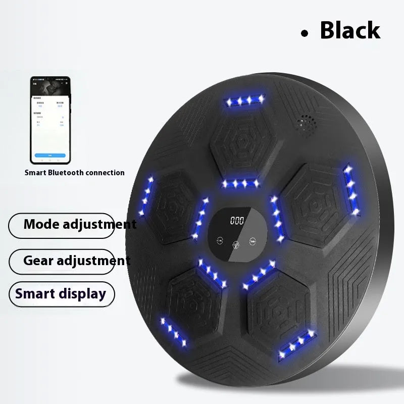 Smart music boxing machine hanging wall target set in black, grey, or orange with matching gloves