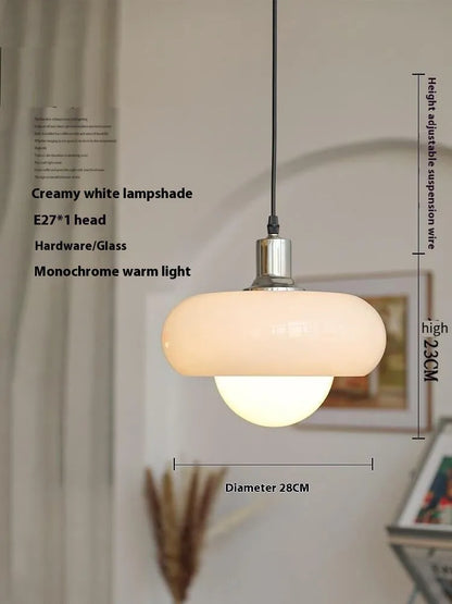 Bauhaus three headed egg tart pendant light with milk white glass shades