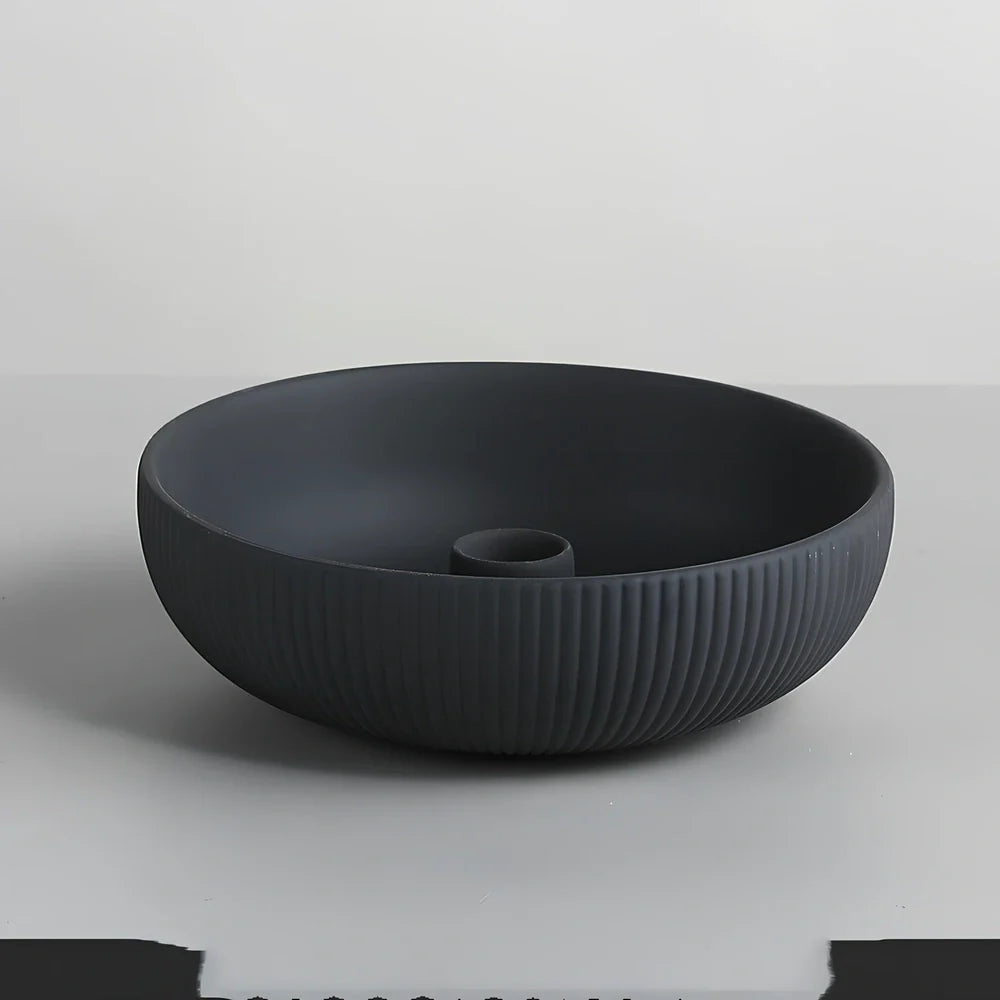 Handmade white porcelain candle tray, 17.5cm square with 6cm height, abstract matte design for holding tea lights