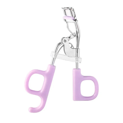 Pink eyelash curler with A4 chrome scissors handle design and carbon steel construction