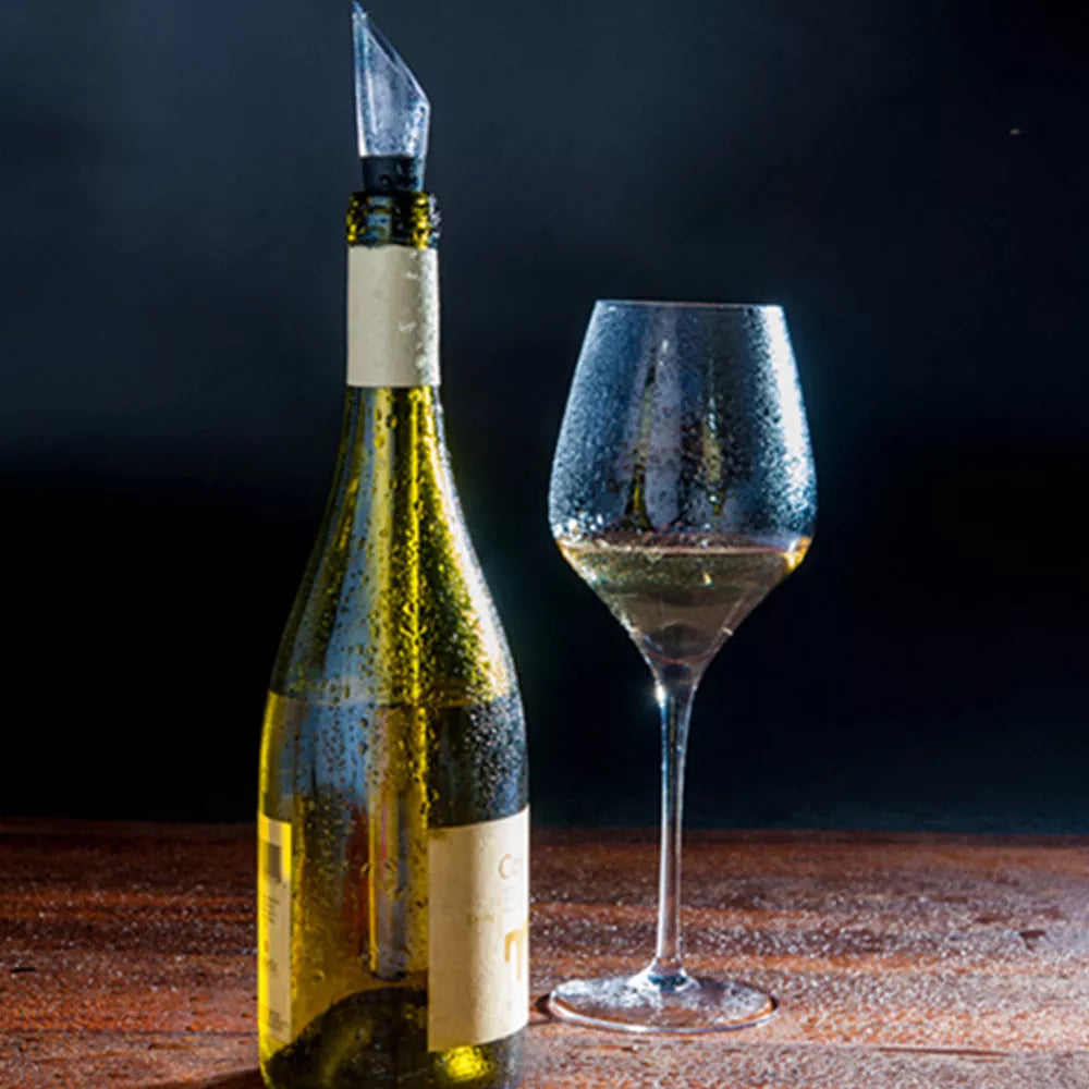 Stainless steel wine chilling rod with leakproof pourer, perfect for quick cooling and enhanced flavor