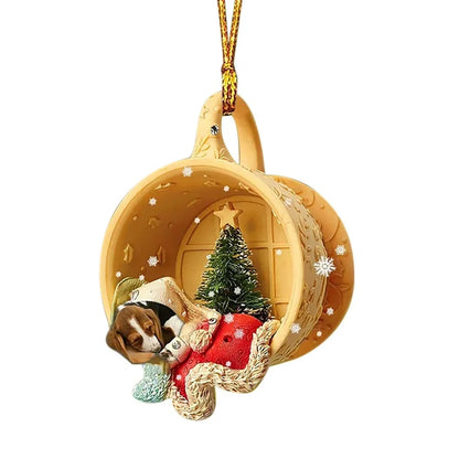 8cm acrylic sausage dog hanging decoration in multiple colours for home display