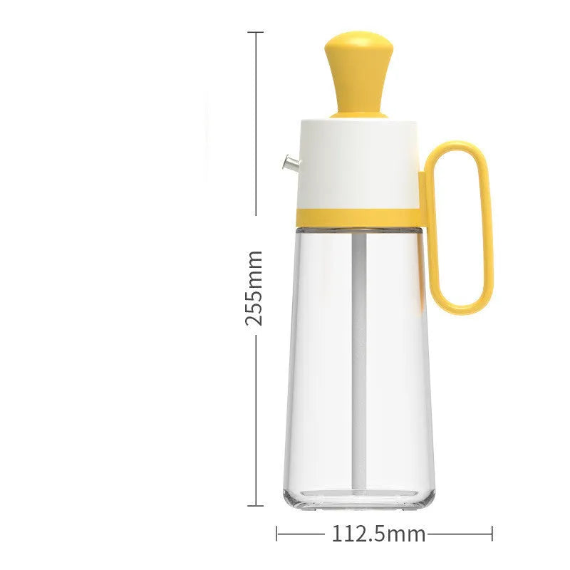 550ml glass oil dispenser with stainless steel nozzle and separate silicone brush for cooking