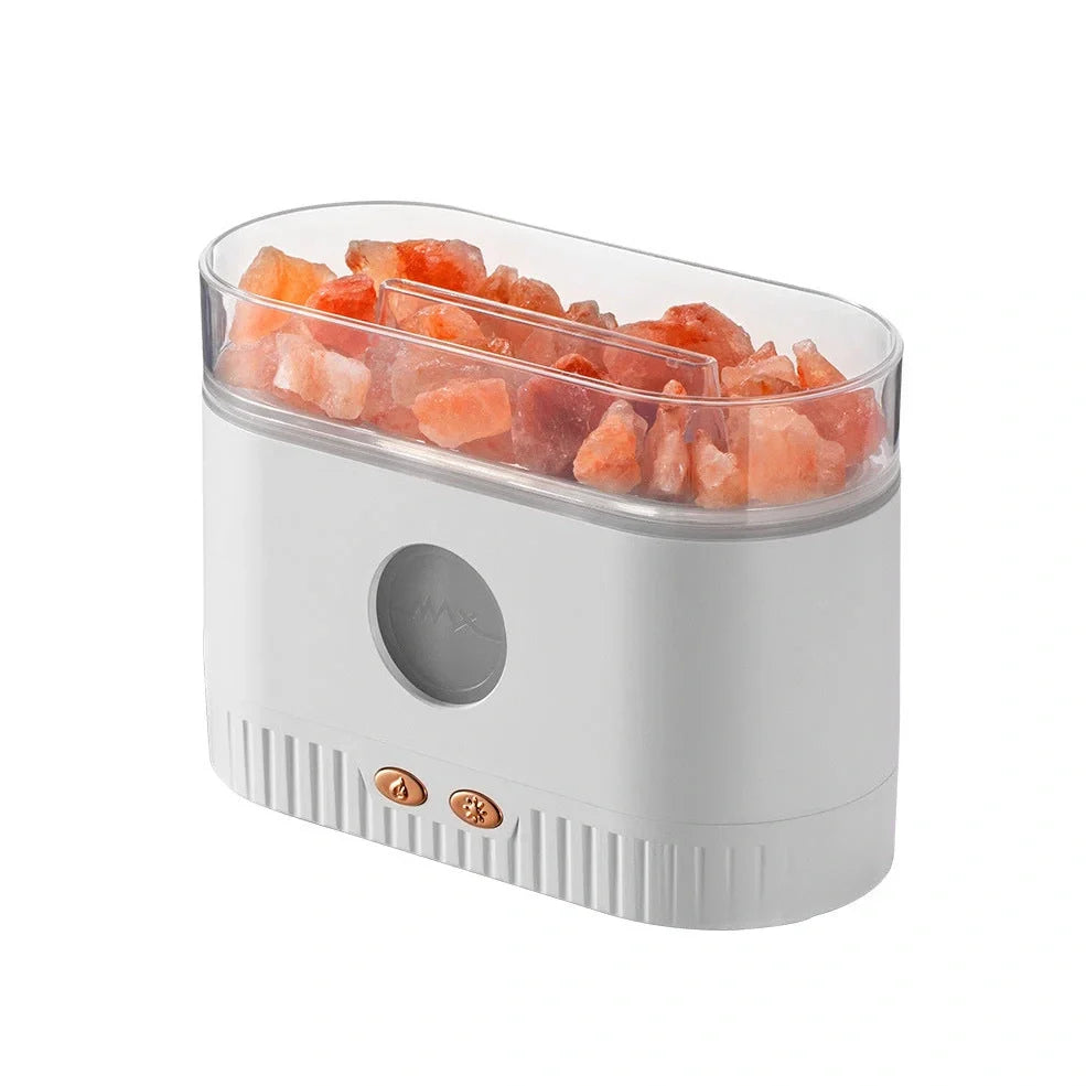 Crystal rock aromatherapy machine with flame effect and RGB lighting, 168mm height