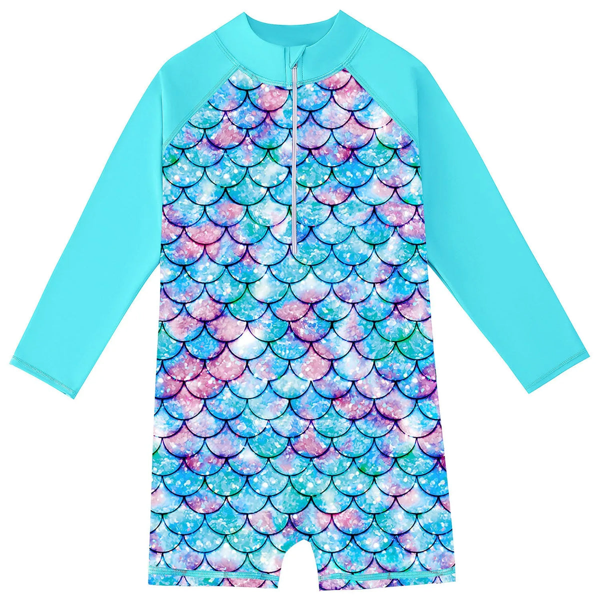Girls' one-piece polyester swimsuit for swimming and wading, sizes 100cm to 150cm, eight colours
