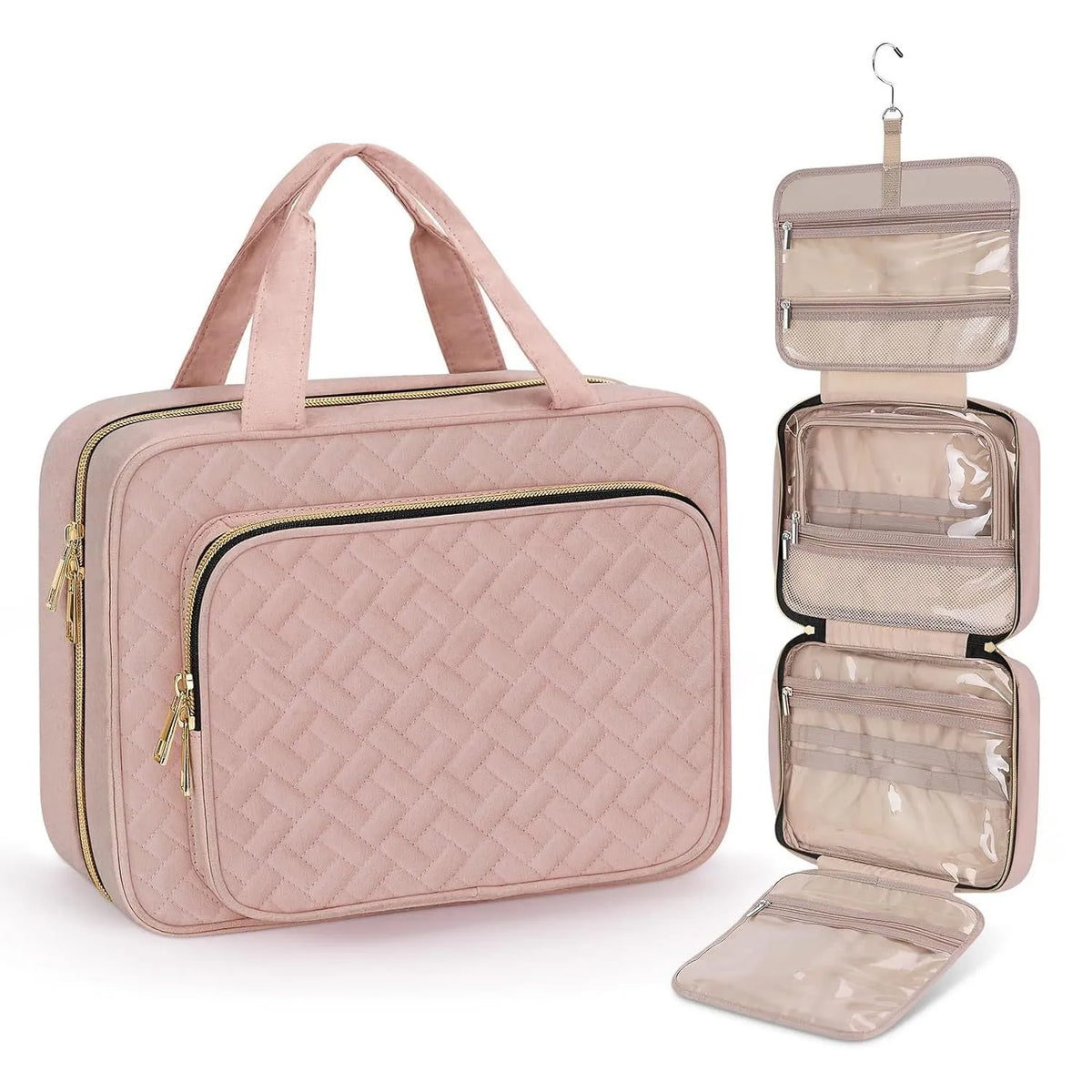 Waterproof polyester travel wash bag for cosmetics in multiple colour options