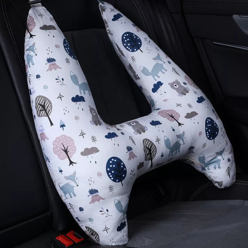 Universal car shoulder pad pillow for back row comfort, pure cotton fabric with PP cotton filling