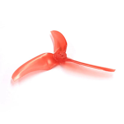 Four red plastic machete screw blades for aviation models, 90mm diameter, 2.8in pitch