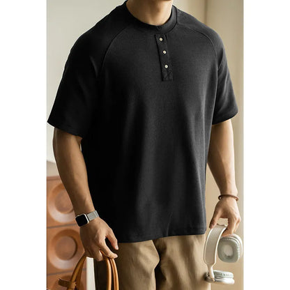 Casual pullover top with terry texture fabric in smoky gray colour showing raglan sleeve design