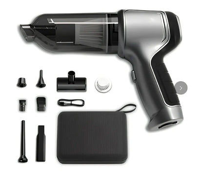 Wireless handheld car vacuum cleaner with multiple nozzle attachments for vehicle interior cleaning