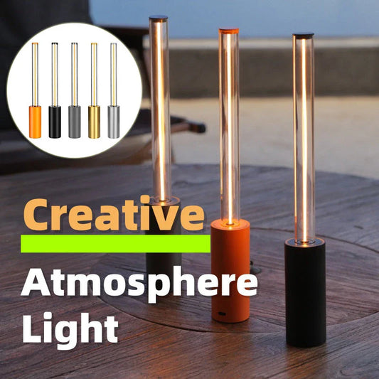 Rechargeable Atmospheric Breathing Light with adjustable lighting modes, sleek design, and versatile placement in bedroom or living space