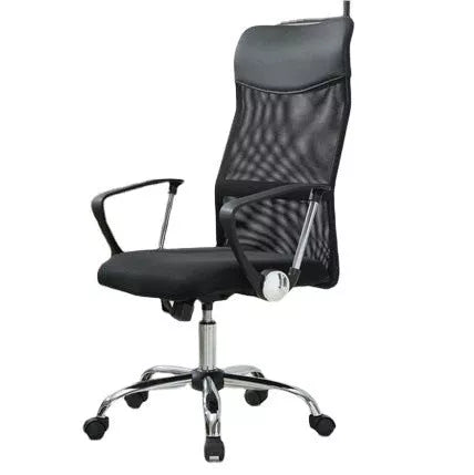 Black ergonomic mesh computer chair with adjustable height for office and home use