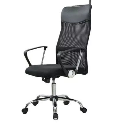 Black ergonomic mesh computer chair with adjustable height for office and home use